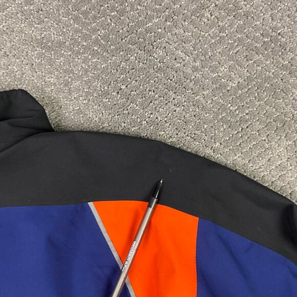 Vintage 90s Nike Storm Fit Running Jacket Mens Medium Weather Blue Orange Vented - Picture 9 of 15